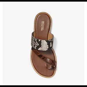 Open-Toe Michael Kors Python Leather Sandal